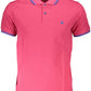 Elegant Pink Short-Sleeved Polo with Contrasting Details