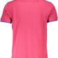 Elegant Pink Short-Sleeved Polo with Contrasting Details