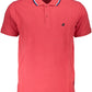 Elegant Red Polo Shirt with Contrasting Details