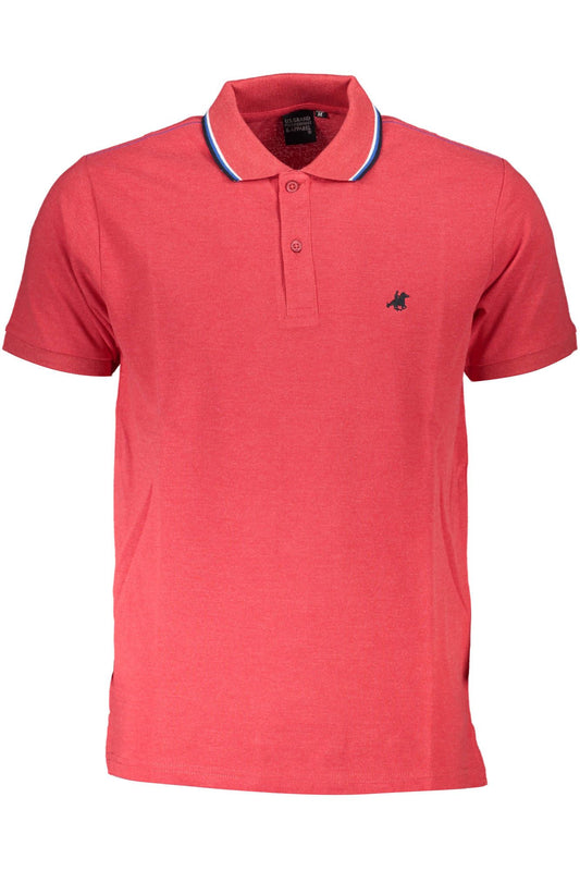 Elegant Red Polo Shirt with Contrasting Details