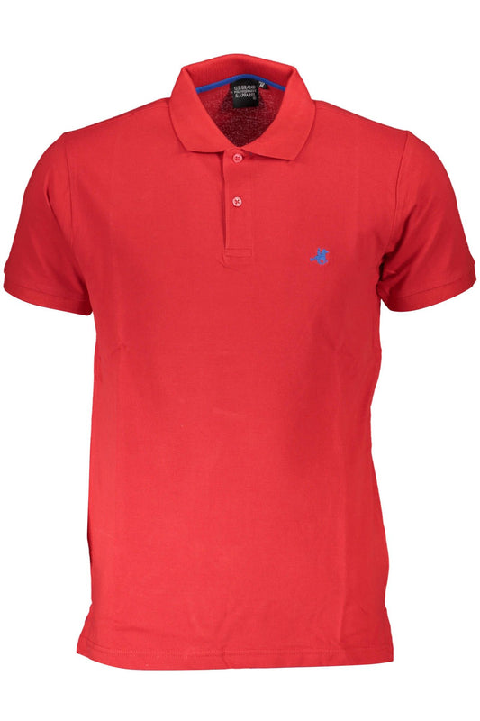 Elegant Short-Sleeved Crimson Polo