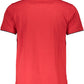 Chic Red Embroidered Polo Shirt with Contrasting Accents