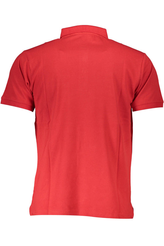 Elegant Red Polo with Embroidery Detail