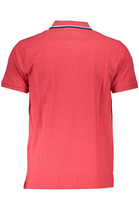 Elegant Red Polo Shirt with Contrasting Details