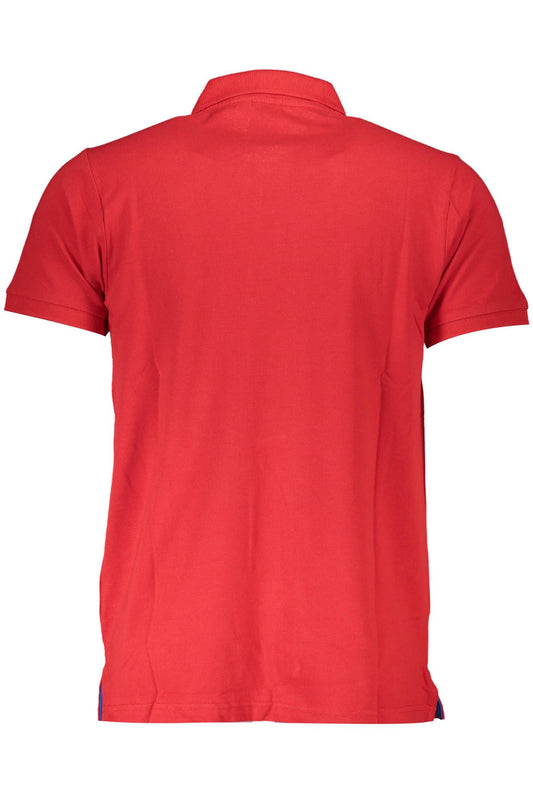 Elegant Short-Sleeved Crimson Polo