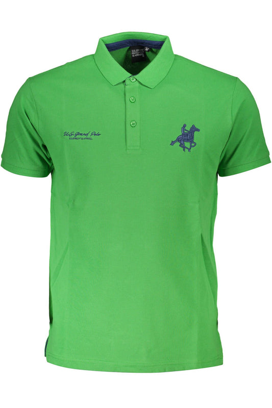 Elegant Green Short-Sleeved Men's Polo