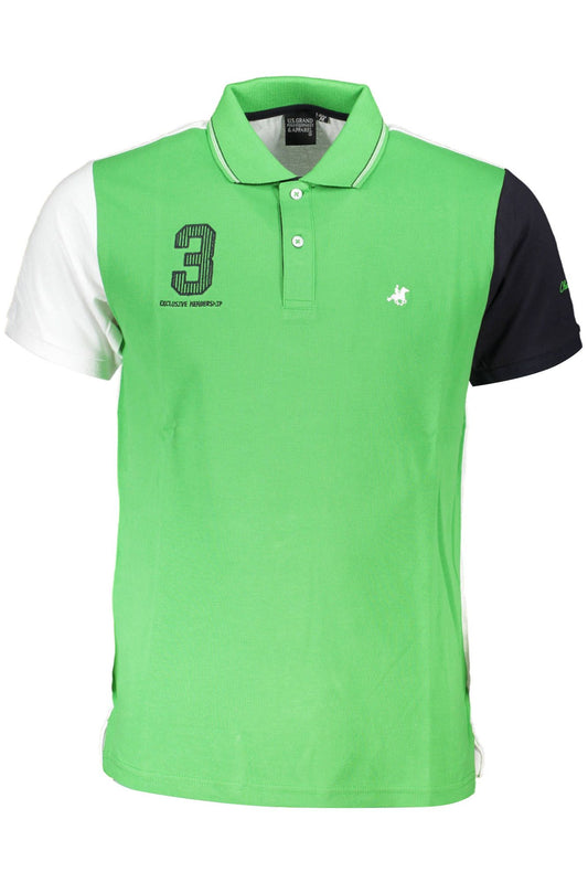Classic Green Polo Shirt with Contrasting Details