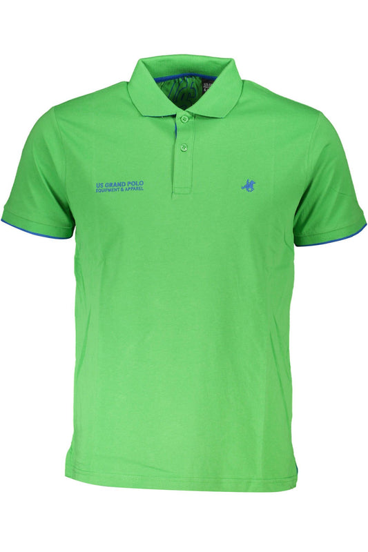 Chic Green Embroidered Logo Polo Shirt