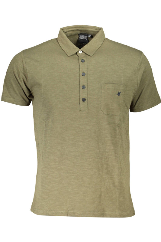Elegant Green Polo with Chest Embroidery