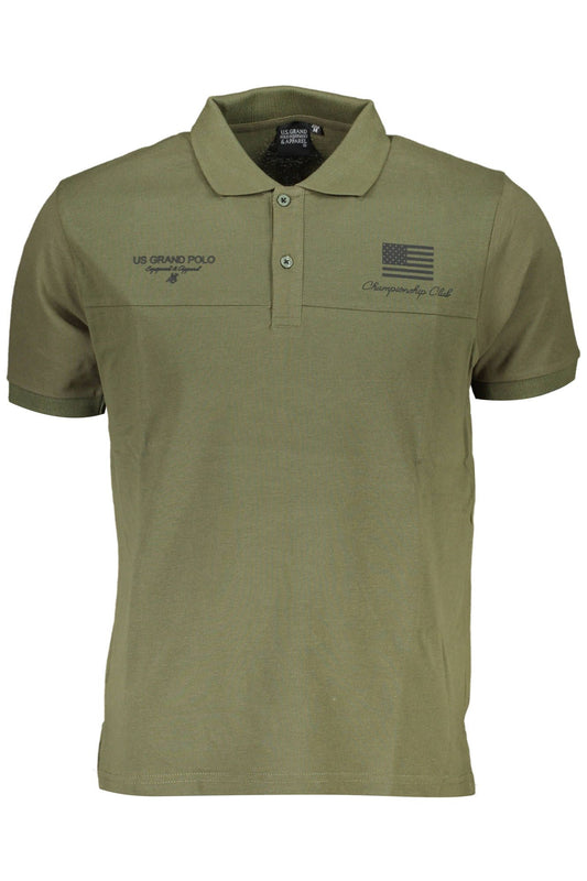 Chic Green Contrast Detail Polo Shirt