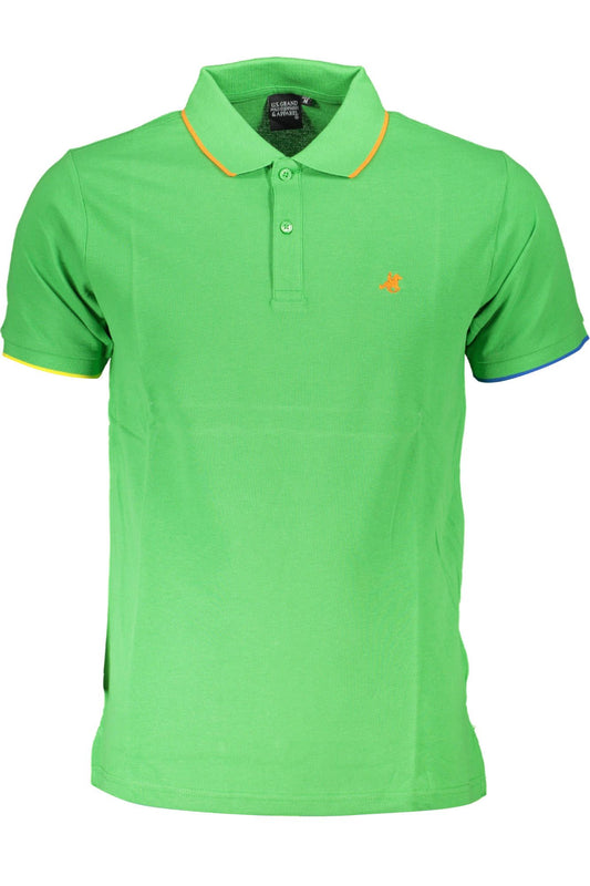 Elegant Green Short-Sleeved Polo Shirt