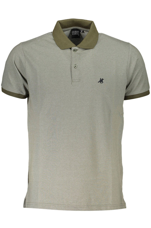Classic Short-Sleeved Green Polo with Embroidery