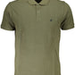 Chic Green Cotton Polo with Elegant Embroidery