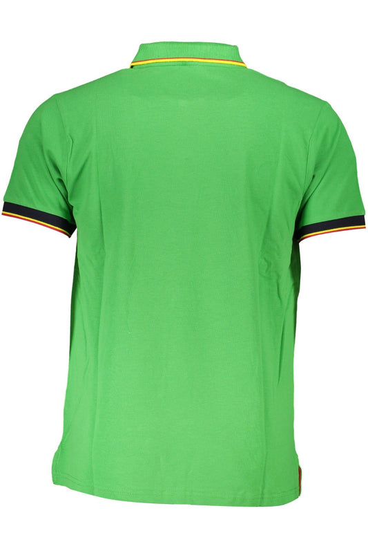 Elegant Green Embroidered Polo Shirt