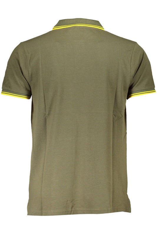 Elegant Green Polo with Contrasting Details