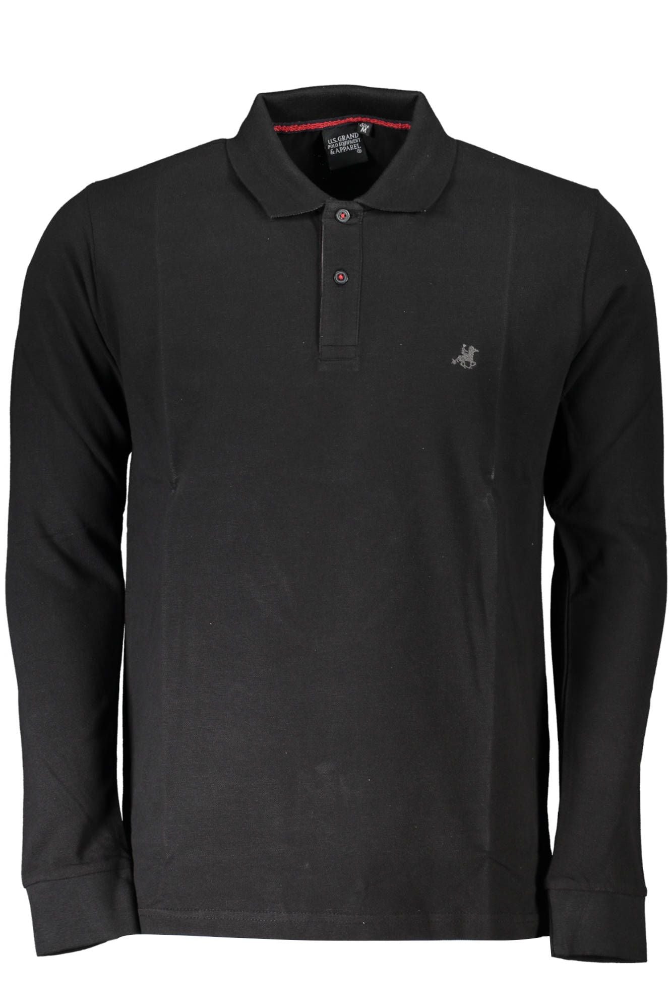 Elegant Long-Sleeved Black Polo Shirt