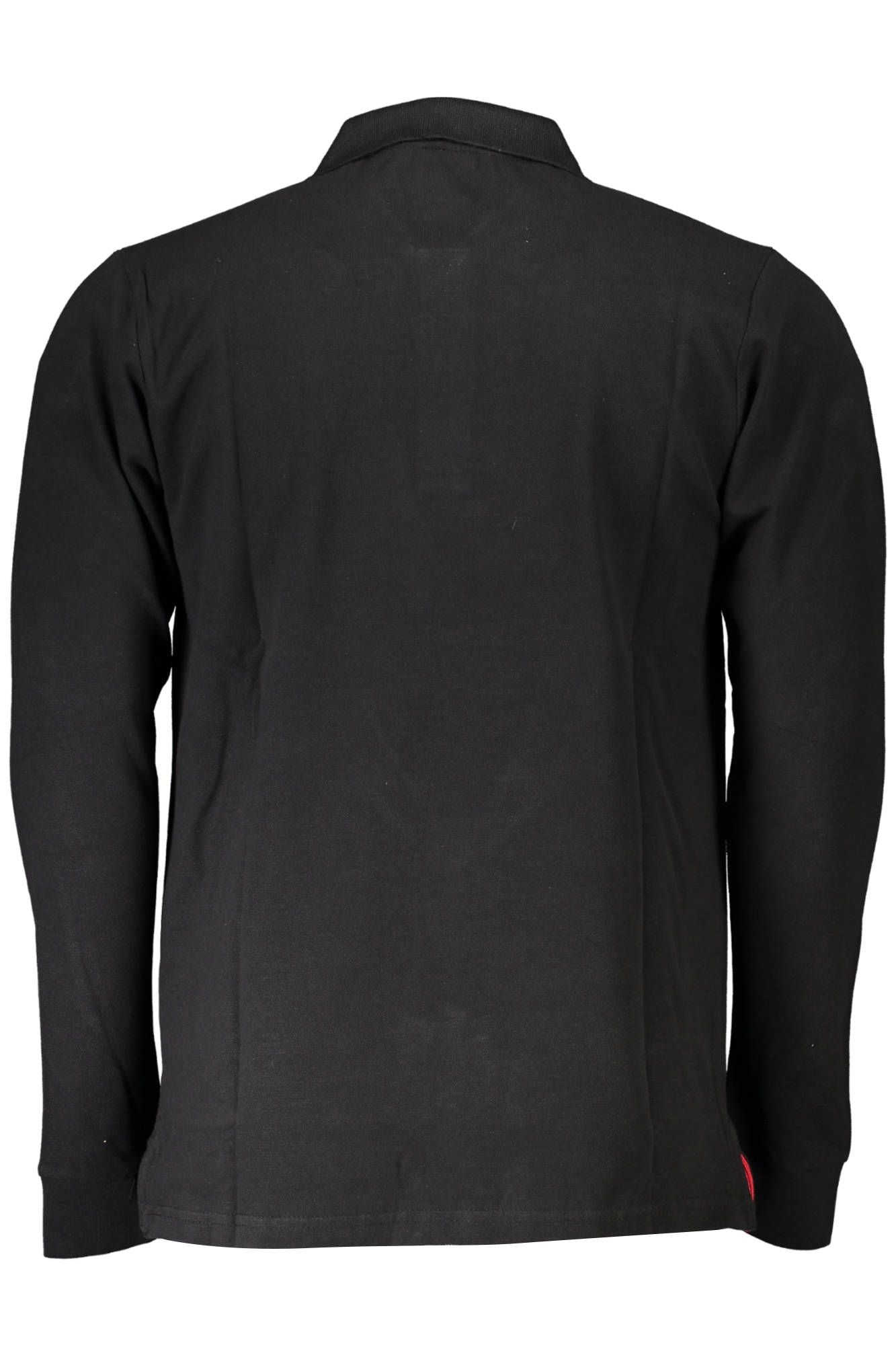 Elegant Long-Sleeved Black Polo Shirt