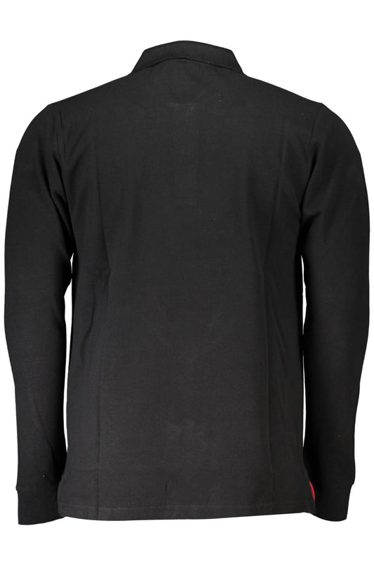 Elegant Long-Sleeved Black Polo Shirt