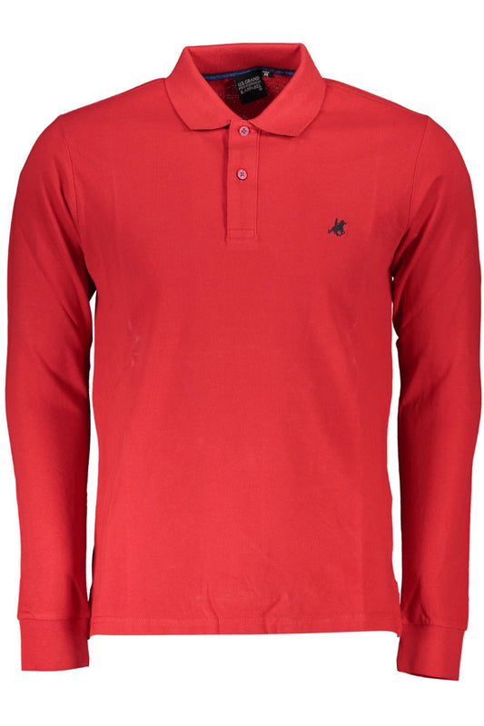 Elegant Crimson Long-Sleeve Polo