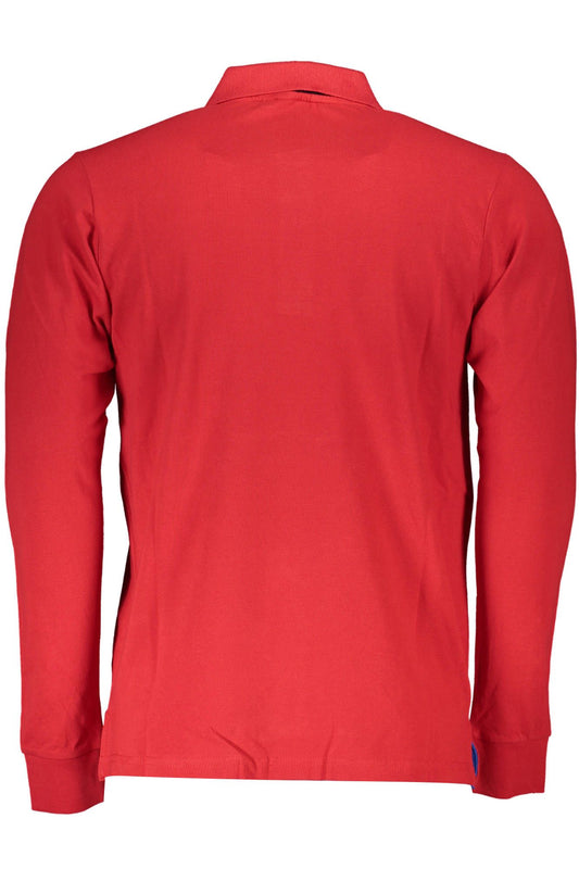 Elegant Crimson Long-Sleeve Polo