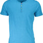Light Blue Embroidered V-Neck Tee