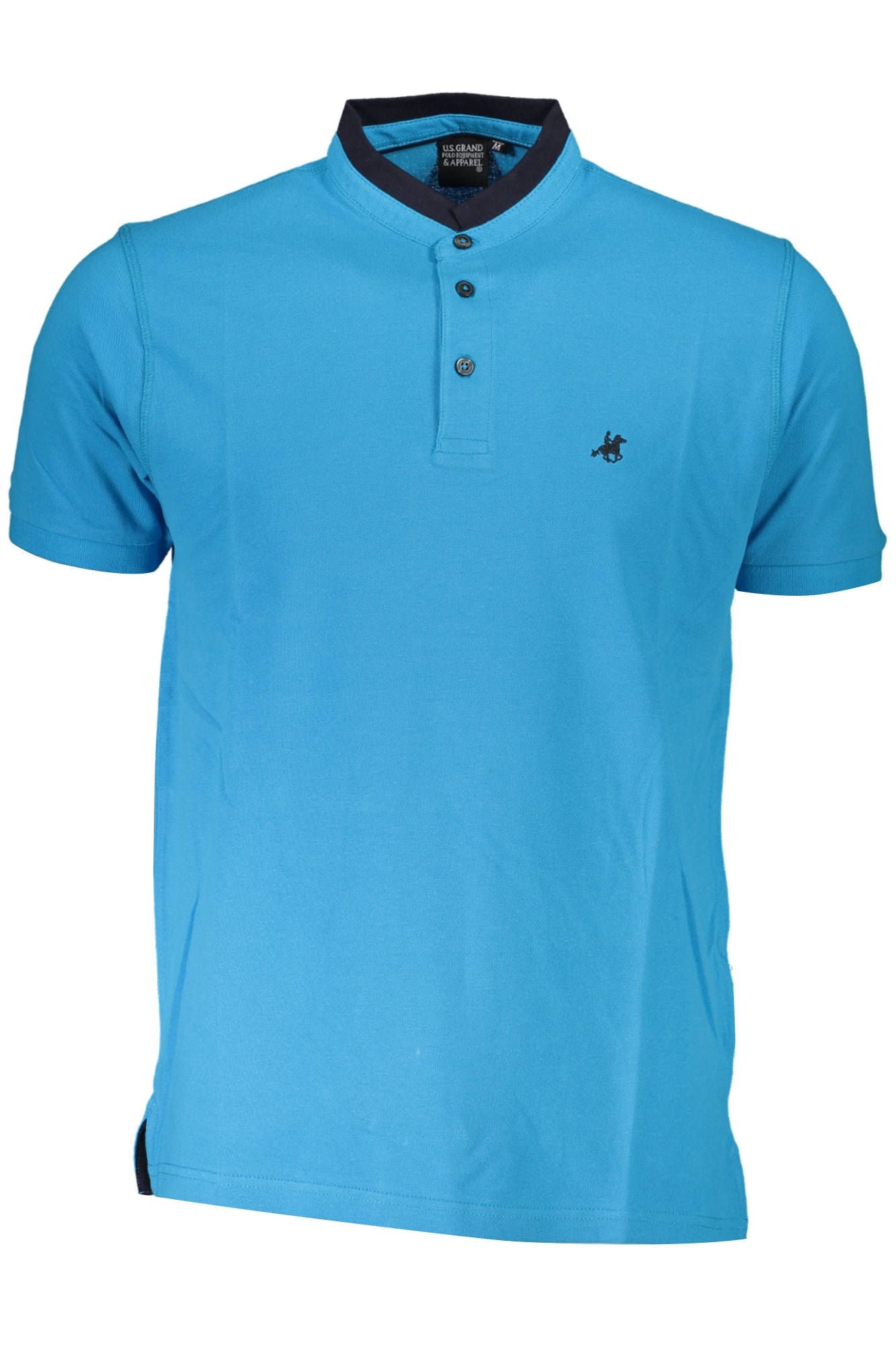 Elegant Mandarin Collar Polo in Light Blue