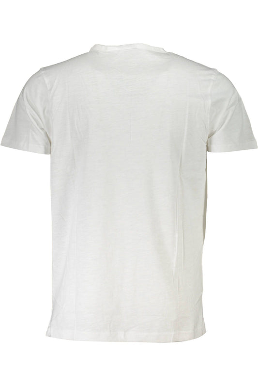 Elegant White V-Neck Embroidered Tee