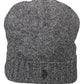 Elegant Wool Logo Cap in Classic Black