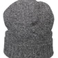 Elegant Wool Logo Cap in Classic Black