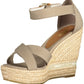 Chic Ankle Strap Wedge Sandals with Logo Detail