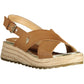 Chic Ankle Strap Sandals with Contrasting Logo