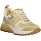 Elegant Gold-Tone Sports Sneakers with Laces