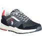 Sleek Blue Polyester Sports Sneakers