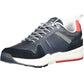 Sleek Blue Polyester Sports Sneakers