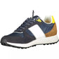 Sleek Blue Sports Sneakers with Contrasting Details
