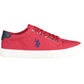 Classic Red Lace-Up Sports Sneakers