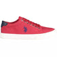 Chic Pink Lace-Up Sneakers with Contrasting Details