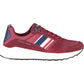 Chic Red Lace-Up Sports Sneakers
