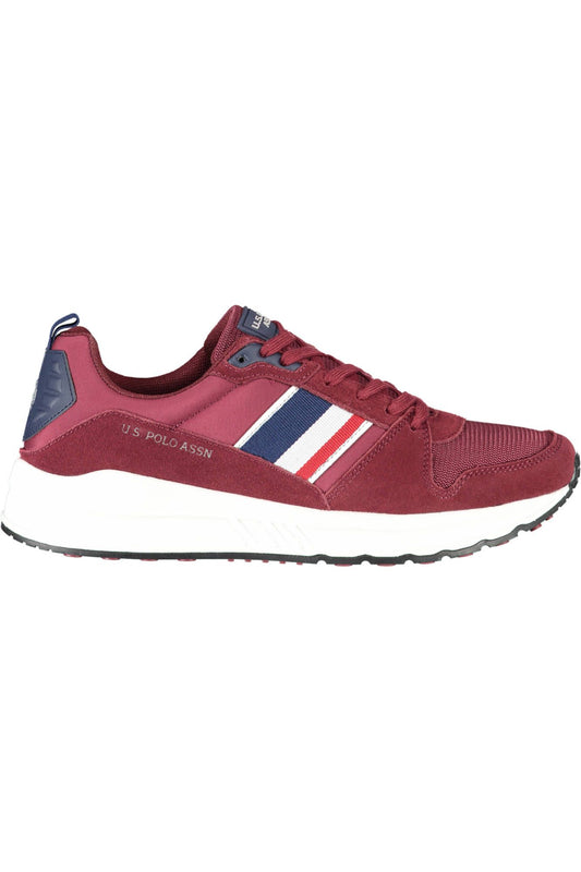 Chic Red Lace-Up Sports Sneakers