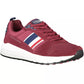 Chic Pink Lace-Up Sneakers with Contrast Details