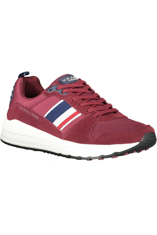 Chic Red Lace-Up Sports Sneakers