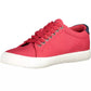 Chic Pink Lace-Up Sneakers with Contrasting Details