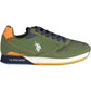 Sporty Green Lace-Up Sneakers with Logo Accent