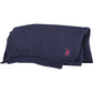 Elegant Blue Wool Scarf with Logo