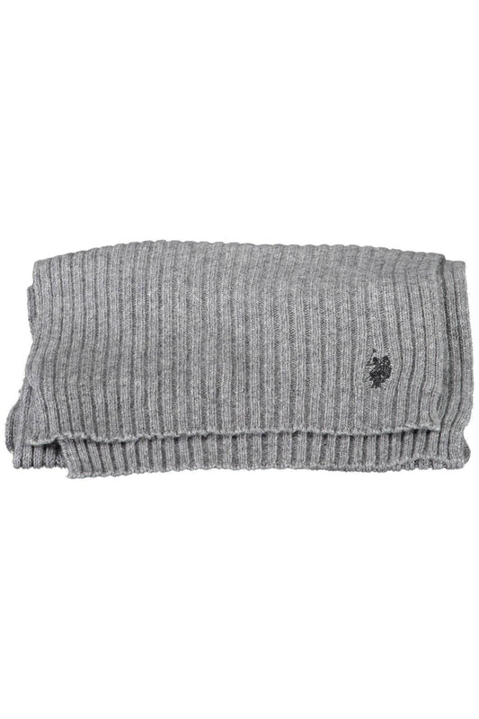 Classic Gray Wool Scarf with Logo