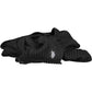 Elegant Black Wool Scarf with Logo Detail