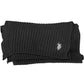 Elegant Black Wool Scarf with Logo Detail