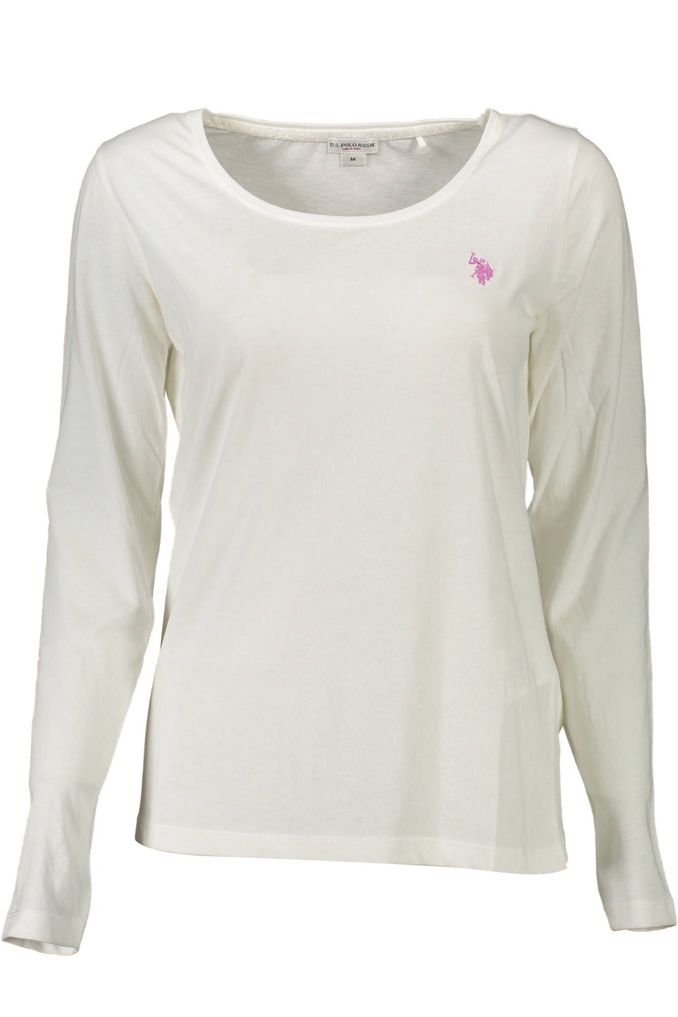 Chic White Long-Sleeved Logo Tee