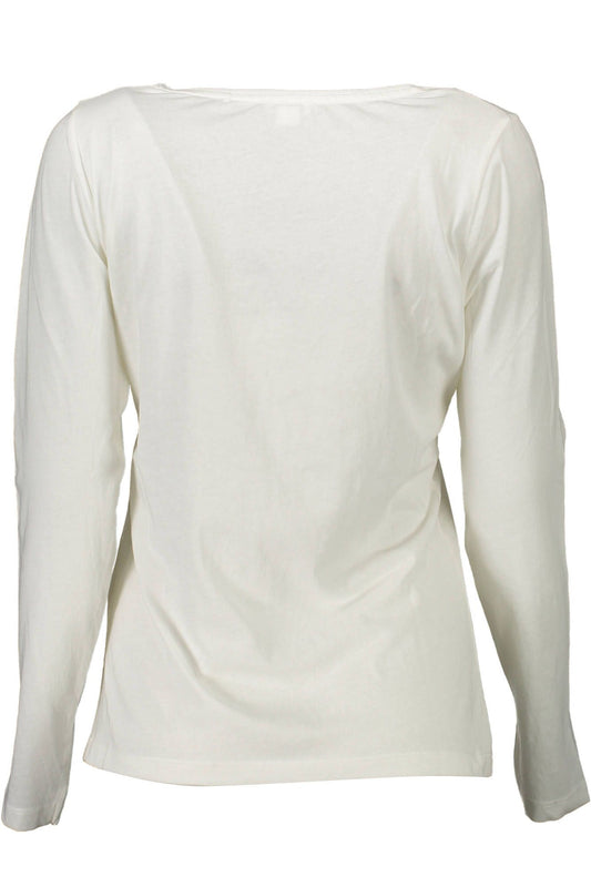 Chic White Long-Sleeved Logo Tee