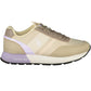 Chic Beige Lace-Up Sneakers with Logo Accent